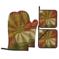 thumbnail image 1 of YFYANG Oven Mitts and Pot Holders Sets 4 Pieces, Non-Slip Heat Resistant Abstract Decoration Kitchen Glove Pot Mat for Cooking and Baking, 1 of 8