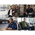 thumbnail image 4 of Mens Reversible Jacket Casual Windbreaker 2 in 1 Lightweight Bomber Jacket Outdoor Work Golf Business, 4 of 12