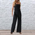 thumbnail image 2 of Trajes de 2 piezas de verano para damas Color sólido Sin mangas Estilo elegante Traje diario FLhrweasw Nuevo, 2 of 9