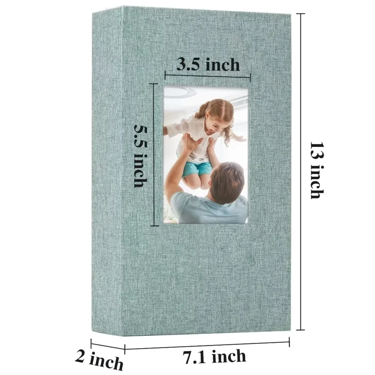 Vienrose Linen Photo Album 300 Pockets for 4x6 Photos Fabric Cover Photo Books Slip-In Picture Albums Wedding Family Valentines, Orange