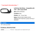 thumbnail image 2 of Left Driver Side Mirror - Compatible with 1997 - 2001 ES300 1998 1999 2000, 2 of 2