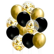 JOJO FLY 50 CORNET Pcs 12 Inches Black and Balloons, Confetti Balloons, Metallic Balloon, Hollywood, Birthday Party Decorations, Graduation Balloon Garland Arch Kit, New Years Eve Decorations