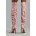 thumbnail image 4 of Cecelia New York Manny Pink Snake High Heel Over Knee Pointed Toe Heel Tall Boot (Pink Snake, 7.5), 4 of 4