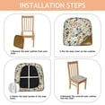 thumbnail image 4 of Pioneer Flower Seat Covers for Dining Room Chairs Set Of 4,Stretch Printed Washable Chair Seat Cover with Elastic Ties and Button,Removable Waterproof Couch Cushion Covers, 4 of 6