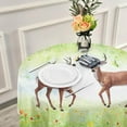thumbnail image 5 of SKYSONIC 60" Deer in The Meadow Round Table Cloth, Spill Proof Wrinkle-Free Oil-Proof Waterproof Microfiber Tablecloth for Kitchen Dinning Room Party Home Picnic, Diameter Table Cover, 5 of 7