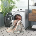 thumbnail image 4 of SAFAVIEH Malibu Dalia Distressed Polyester Area Rug, Rust/Aqua, 3' x 5', 4 of 13
