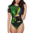 thumbnail image 1 of Fotbe St. Patrick's Day4 Body de Mujer con Cuello Redondo y Mangas Cortas, Sin Mangas Ajustado, Suave, Cómodo y Básico-X-Large, 1 of 7