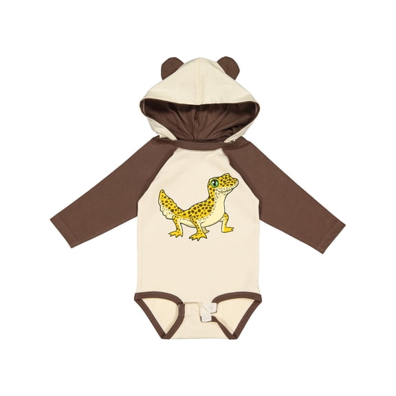 Inktastic Cute Leopard Gecko Boys or Girls Long Sleeve Baby Bodysuit