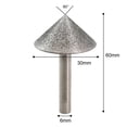 thumbnail image 5 of Electroplated Diamond Cone Chamfer Grinding Head Stone Glass Chamfering 30Mm, 5 of 8