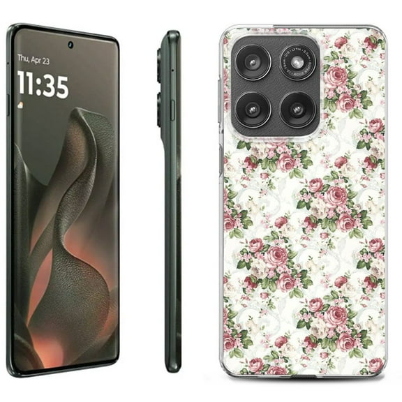 For Motorola Moto Edge 5G 2025 Protective Shockproof Phone Case, by OneToughShield - Floral/Rose