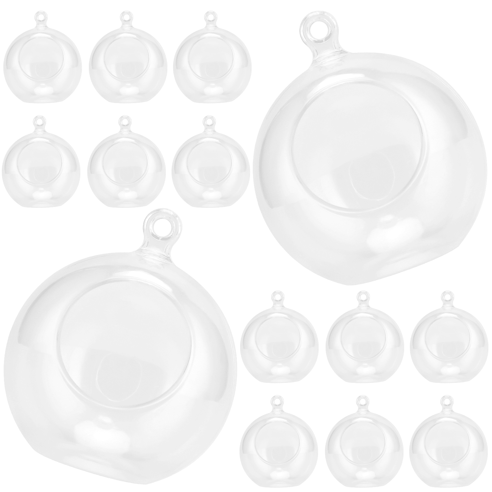 SEUNMUK 50 PCS 3.15 Inch Acrylic Hanging Globes, 80mm Clear Plastic Hanging Ball Fillable Ball