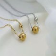 thumbnail image 3 of HOOUN Woman 18K Gold Plated Stainless Steel Texture Bead Ball Pendant Chain Necklace-gOLD, 3 of 6