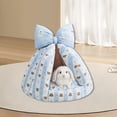 thumbnail image 5 of Cama para hámster, ropa de cama para animales pequeños, linda cabaña, acogedora decoración para el hogar, escondite cálido y portátil azul 50x37cm, 5 of 5