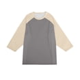 thumbnail image 7 of 3/4 Sleeve Mens Casual Raglan Jersey Baseball Tee Shirt Gray L, 7 of 7