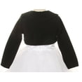 thumbnail image 2 of Big Girls' Long Sleeve Fleece Party Flower Girl Bolero Jacket Cover Up Black 12 (K21D6), 2 of 2