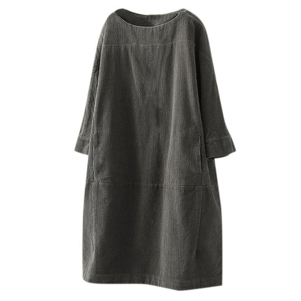 Corduroy dress plus size cheap