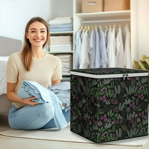 PRETXORVE Heavy Duty Storage with Reinforced Handles Extra Large Storage Bags for Clothes Tote Bag Thickened Double Zipper for Space Saving Travel