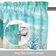 thumbnail image 6 of Summer Beaches Valance Curtain Gradient Green Ocean Sea Turtle Starfish Coastal Coral Window Valances Rod Pocket Short Curtains Window Treatments for Kitchen Bedroom Bathroom Laundry 60" x 14", 6 of 9
