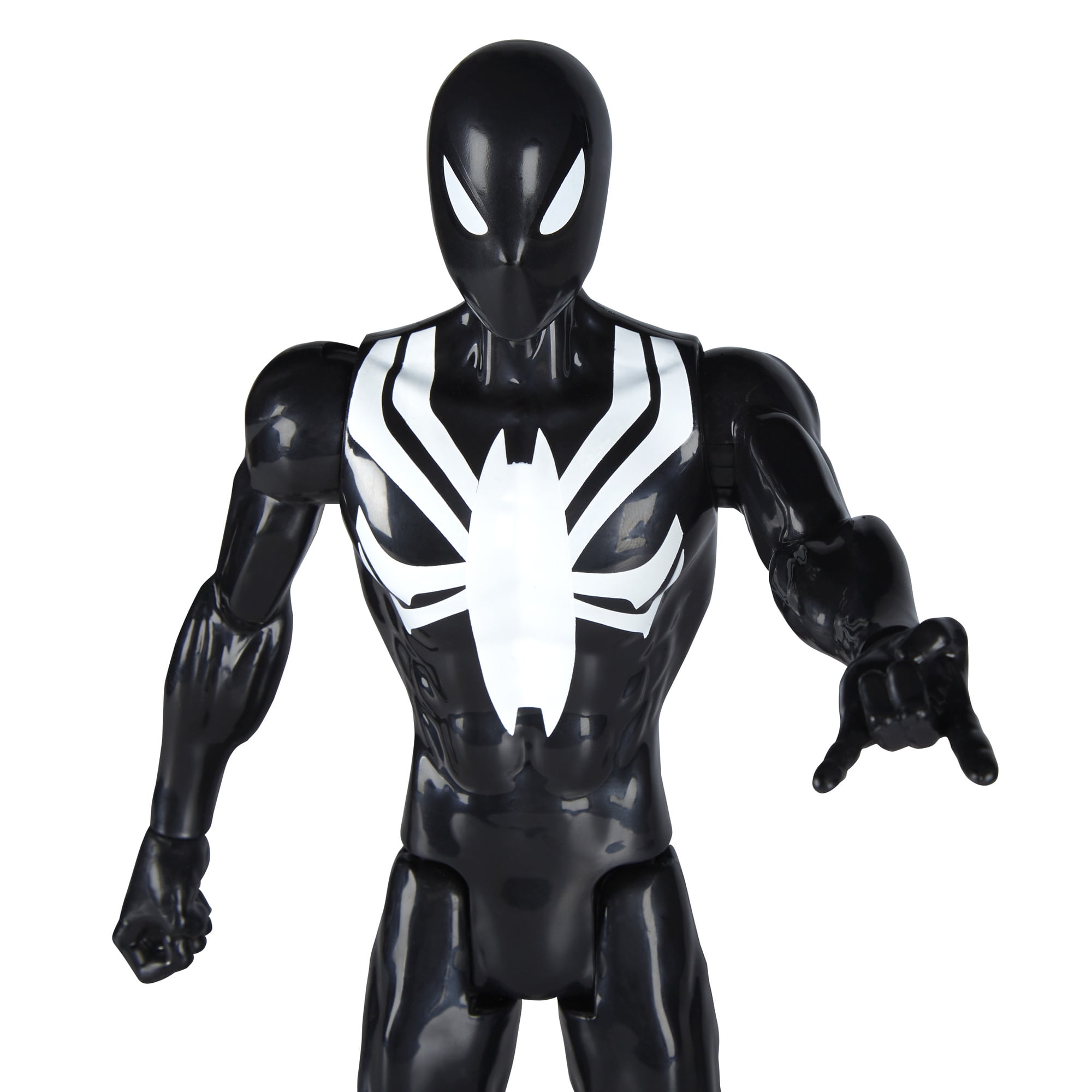 black and white spider man action figure