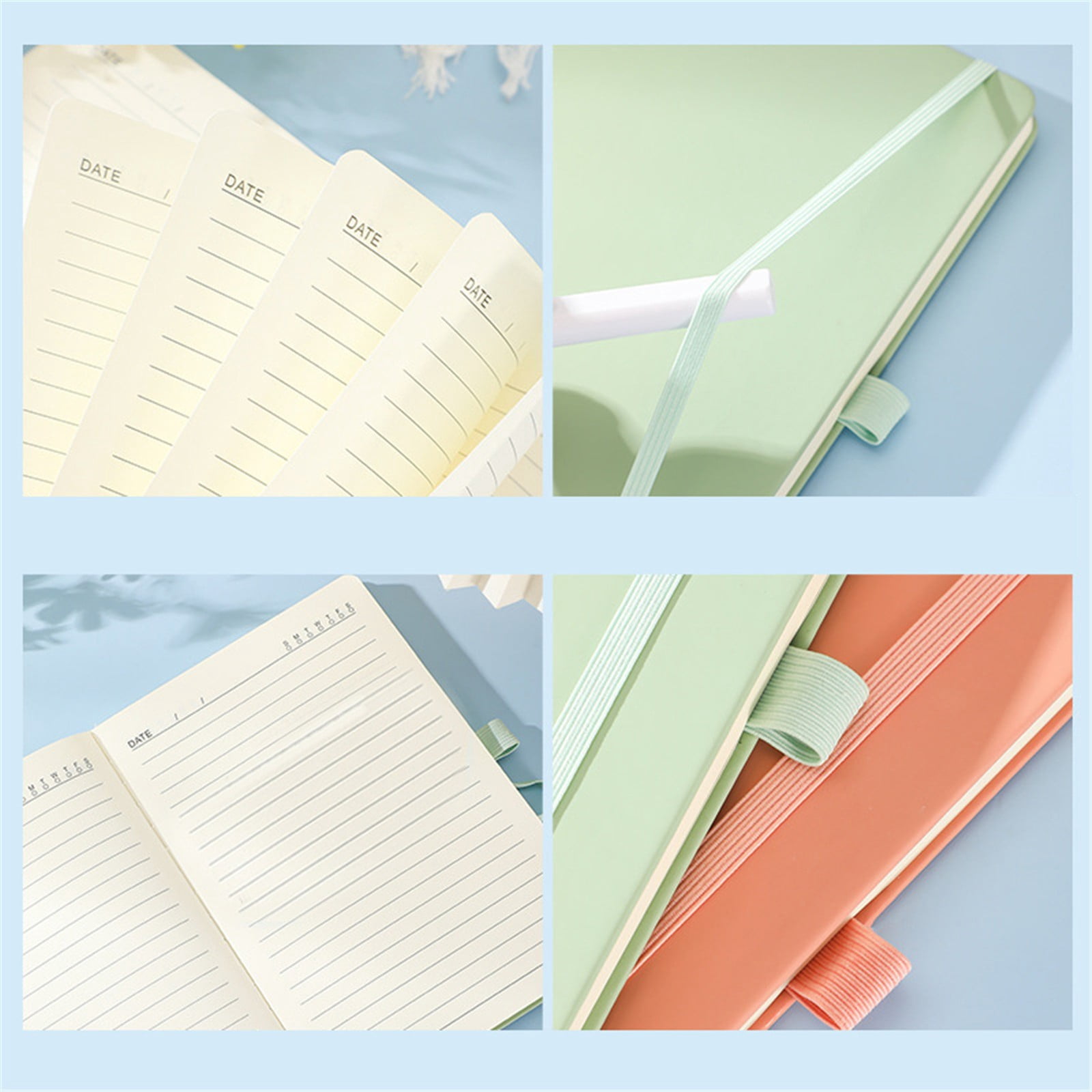 VKLU 1PC Coffee A5 Hardcover Journal, Premium 120GSM Lined Notebook, Acid-Free Thick Paper Lay-Flat Diary with Pen Holder