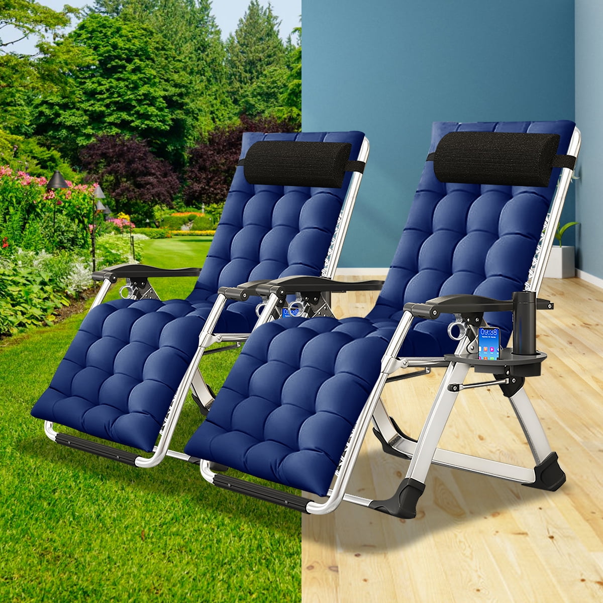 Slsy Zero Gravity Chair, Set of 2 Folding Reclining Lounge Chair with