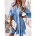 thumbnail image 2 of Women's Denim Dress Doll Layered Short Sleeved Button Denim Shirt Dress  Elegant & Trendy Fashion, 2 of 6