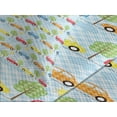 thumbnail image 4 of Ambesonne Cartoon Quilted Bedspread Set 3 Pcs, Checkered Cars with Trees, Queen Size, Multicolor, 4 of 5