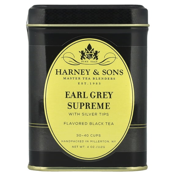 Harney & Sons Black Tea, Earl Grey Supreme with Silver Tips, 4 oz (112 g)