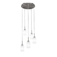 thumbnail image 1 of Toltec Lighting 1175-BN-4061 Edge 5 Light Cluster Pendalier Shown In Brushed Nickel Finish With 4 White Matrix Glass, 1 of 1