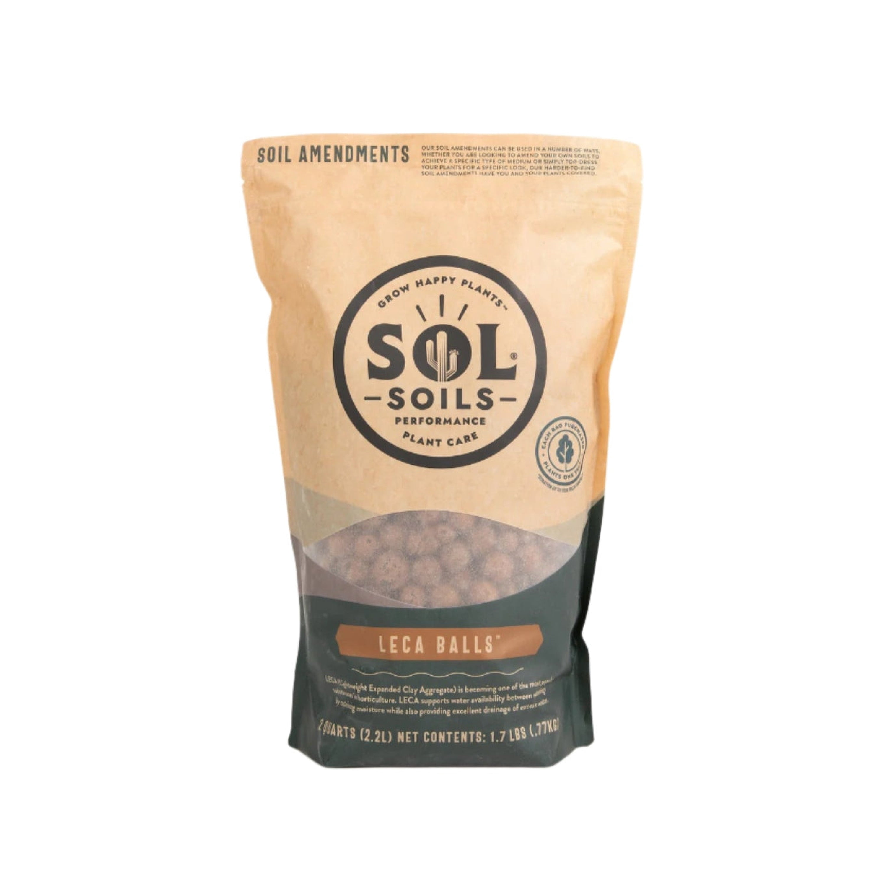 Sol Soils LECA Clay Aggregate Balls Potting Mix - Drainage Holes - 1 Gallon (4 Quarts)