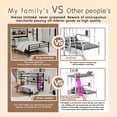 thumbnail image 5 of Harper & Bright Designs Twin Over Full Bunk Bed with Storage Shelves, Heavy-Duty Metal Bunk Bed Frame with Ladder and Under Bed Space, Black, 5 of 15