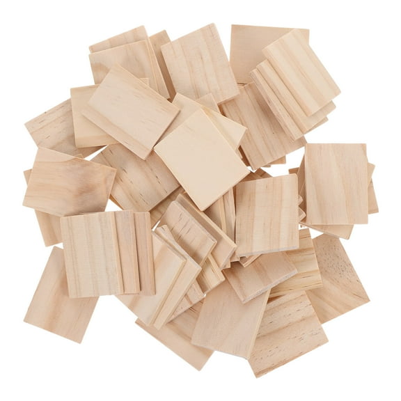 Worgeous 50pcs Unfinished Wood Pieces Blank Wooden Rectangles Wood Craft Cubes For Diy Crafts Woodworking Signs Home Decor Creative Projects