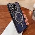 thumbnail image 4 of 2024 New Fashion Glitter Diamond Transparent Case For iPhone 15  14 Plus 13 12 11 Pro Max Magnetic Wireless Charge Bumper Cover, 4 of 6