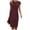 Wine, variant on Qiopertar Plus Size Sleeveless Round Neck Dress for Women Casual Solid Color Knee Length A-Line Comfy Relaxed Fashion Tunic Dress, Brown S