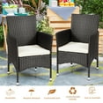 thumbnail image 3 of Gymax 2PC Patio Rattan Wicker Dining Chairs Set Black With 2 Set Cushion Covers, 3 of 10