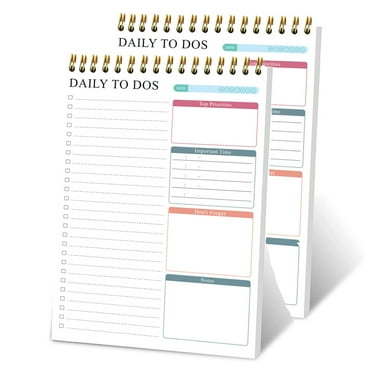 To Do List Notepad 2 Pack,MACIKWON Daily Planner with Hourly Undated day Planner 50 Tear-Off Sheets A5 Notepad Work Planner