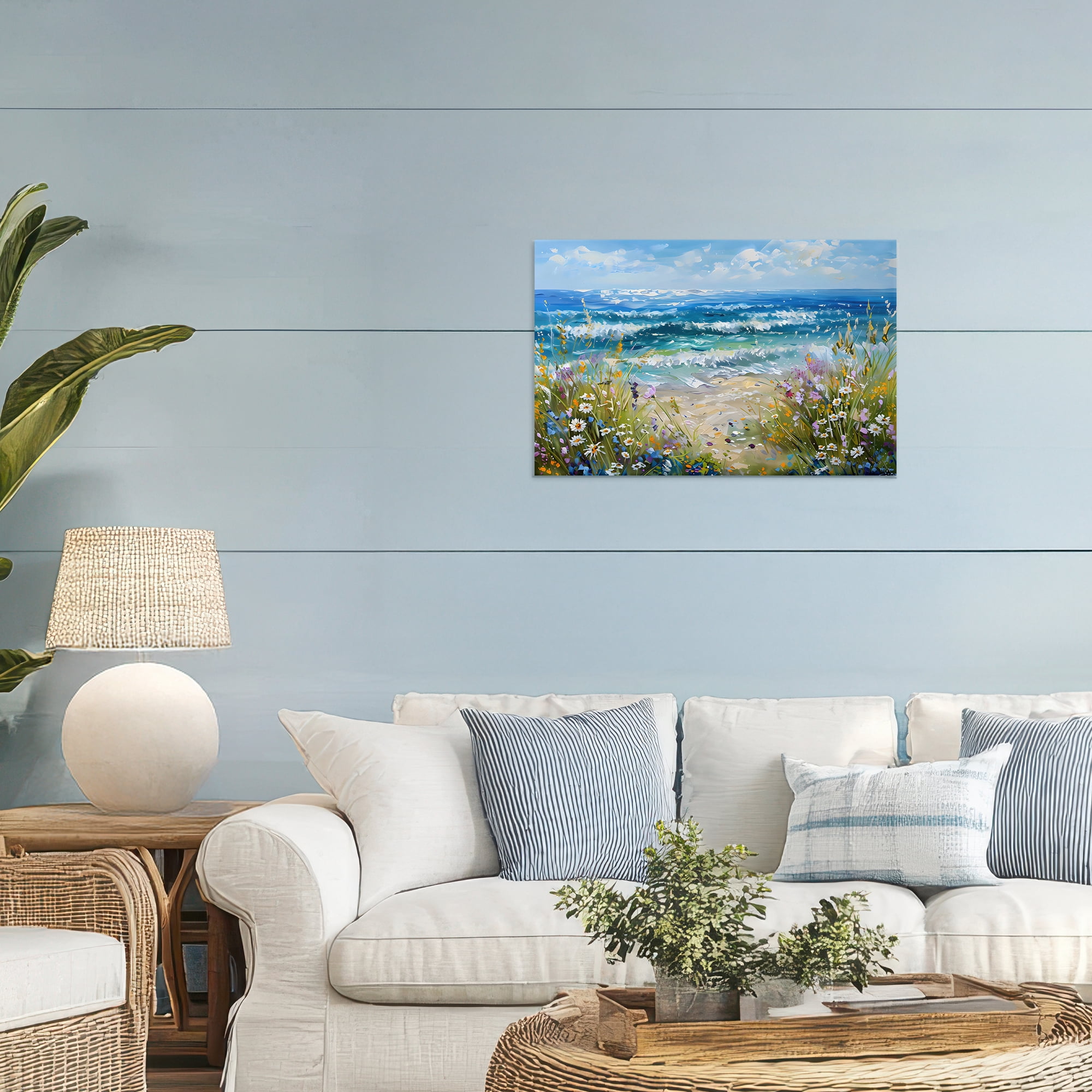 Stupell Industries Floral Beach Meadow by Ocean Canvas Wall Art, design by Creative Studio
