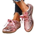 thumbnail image 2 of IEMIEMIEM Women's Retro Sneakers Fashion Vintage Trendy Walking Shoes Athletic Non-Slip Lace-Up Casual Comfort Low Top Tennis Shoes Pink 9 Wide, 2 of 10