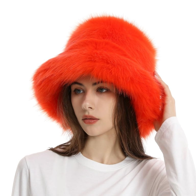 Audhol Bomber Hats Fuzzy Bucket Hat Fashion Warm Winter Hat  display picture 1