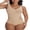 Beige, variant on QYLUX Women's Seamless Shapewear Bodysuit,Wide Strap Tummy Control V-Neck Body Shaper,Khaki,L