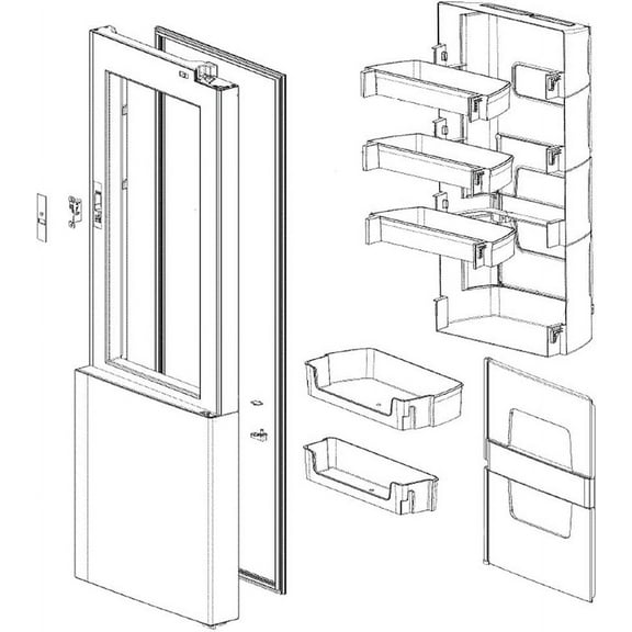 LG Genuine OEM ABQ74662101 Refrigerator Home Bar Convenience Door Case Assembly