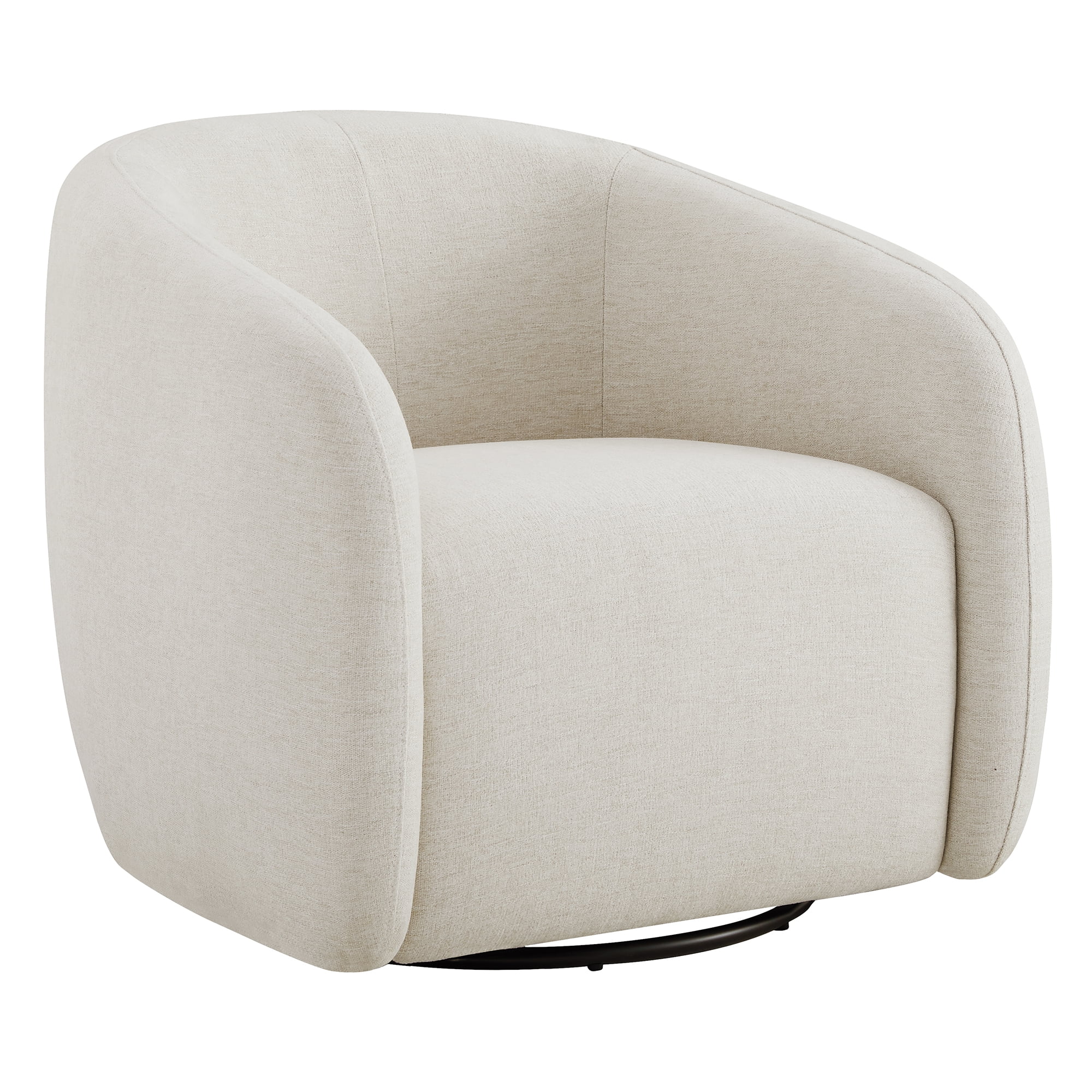 CHITA Swivel Accent Chairs, Modern Upholstered Fabric Arm Chair for Living Room Bedroom, Cream