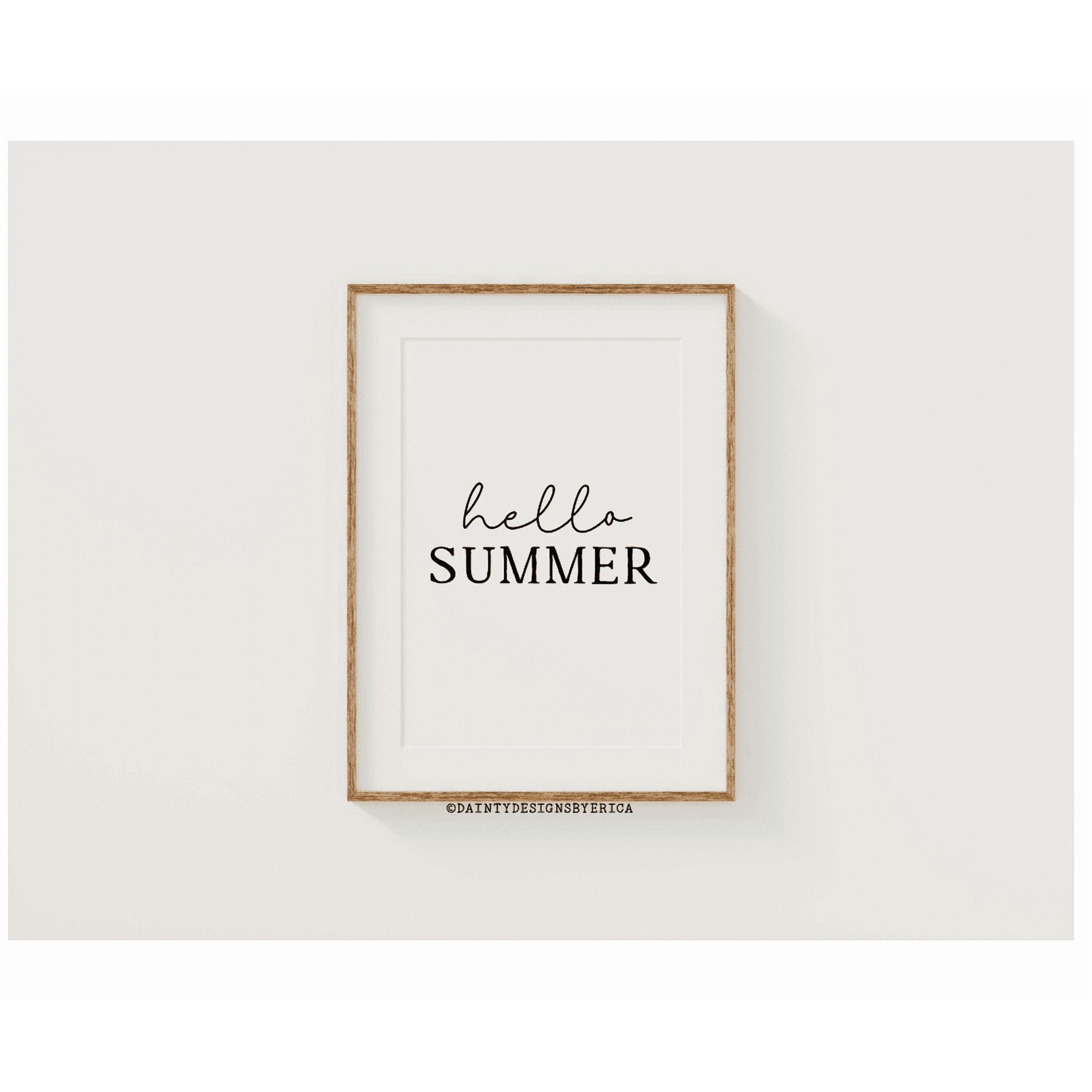 Hello Summer Minimalist Farmhouse Poster Home Decor Office Wall Art Home Decor Office Wall Art
