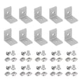 thumbnail image 1 of Uxcell 10Pcs Soporte de esquina interior de 2 agujeros, conector en L para perfil de extrusión de aluminio 1515A, 1 of 6