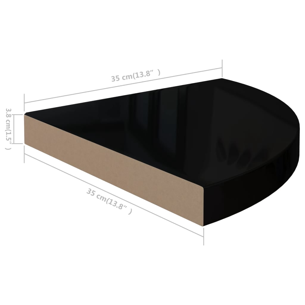 vidaXL Floating Corner Shelf Oak 9.8"x9.8"x1.5" MDF
