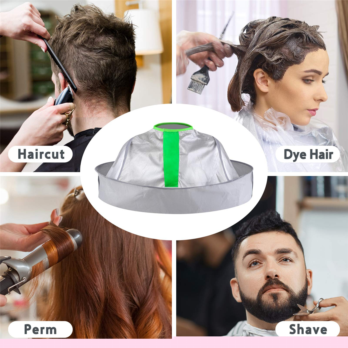 thumbnail image 3 of Haircut Umbrella Foldable Barber Cape, Shaving Cape Hair Catcher Waterproof Hair Cutting Cloak For Home Adults And Kids Stylist Use Hairdressing Kit Grey, 3 of 6