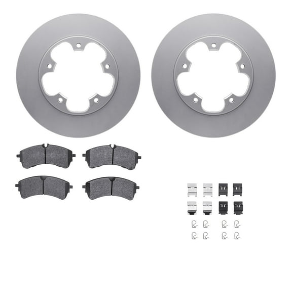 Dynamic Friction Company Rear Geospec Brake Rotors with 5000 Advanced Brake Pads includes Hardware 4512-54233