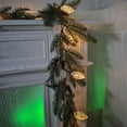thumbnail image 1 of Lisbinx 10 piñas de ratán iluminadas, corona navideña de agujas de pino, decoración para árbol de Navidad, funciona con pilas (pilas no incluidas), 1 of 1