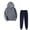 Dark Gray, variant on USSUMA Two Piece Sweat Sets for Women Women's Hoodies Long Sleeved Pullover Sweatpant Outfits Pocket Drawstring Solid Tracksuit Stretchy Waist Casual Jogger Sets Oversized Athletic Fall Suit