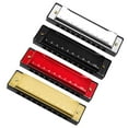 thumbnail image 3 of 4-Piece Key of C Harmonica Set - 10-Hole 10-Tone Beginner Musical Instrument for Kids & Students, with Protective Case, Multicolor, 3 of 6